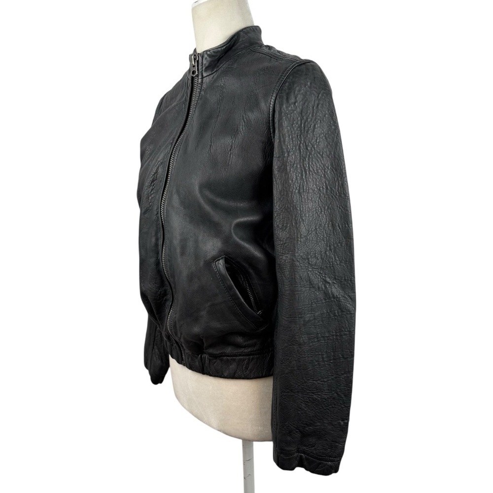 Lucky Brand Ana 100% Lamb Leather Jacket Moto Full Zip Womens Size XS Bomber - Picture 4 of 16